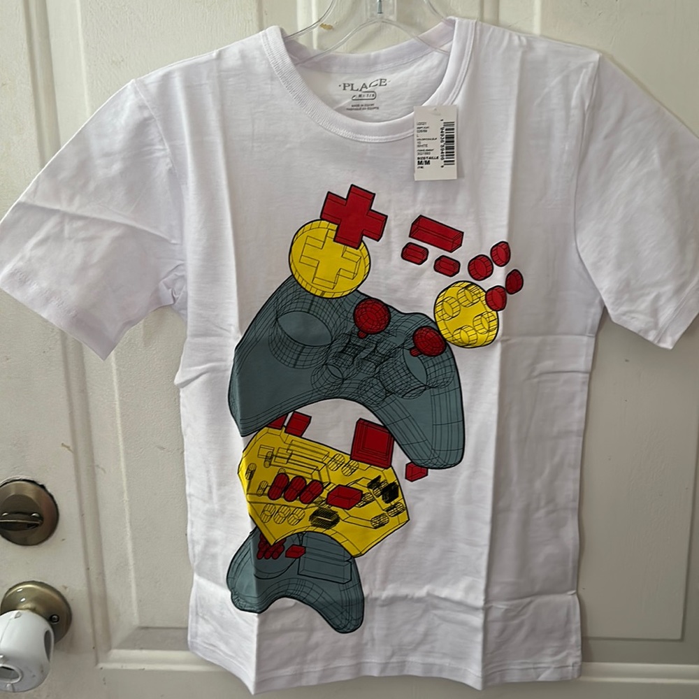 THE CHILDREN’S PLACE GAMER TEE: WHITE: NWT: SZ M